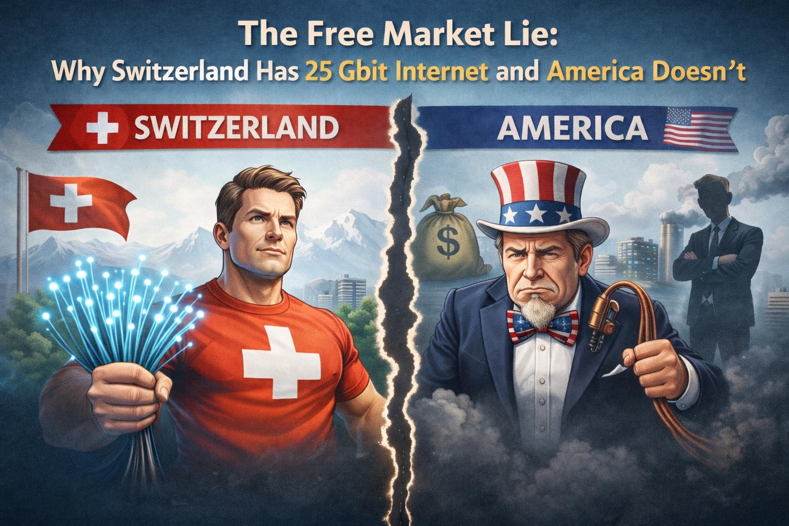 The Free Market Lie: Why Switzerland Has 25 Gbit Internet and America Doesn't